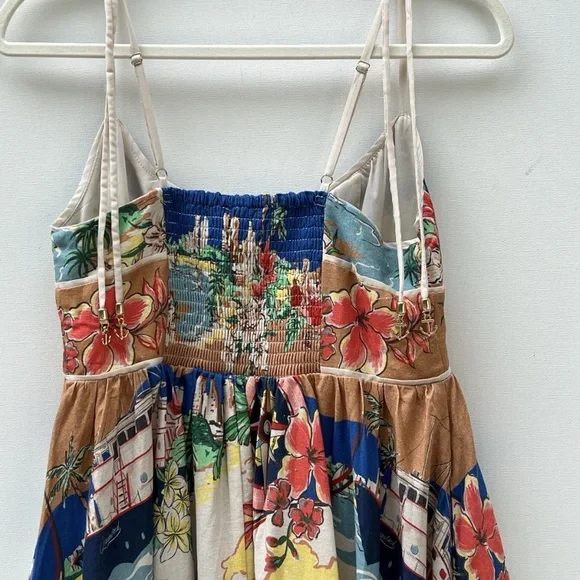 Christian Lacroix Alight Picnic Midi Dress in Nautical Map - Picture 3 of 8